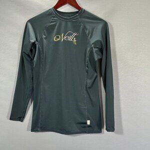 O'Neill RG8 Top Womens Large Gray Rash Guard UPF 50 Long Sleeve Shirt Surf Board